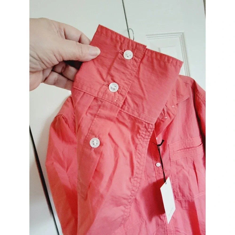 Banana Republic S BR Sport Men Nylon Utility‎ Shirt Coral Pink Small NWT RV $95